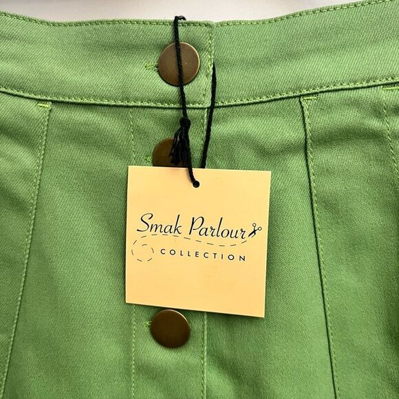 Smak Parlour Lime Green Campus Mini Skirt - Picture 5 of 6